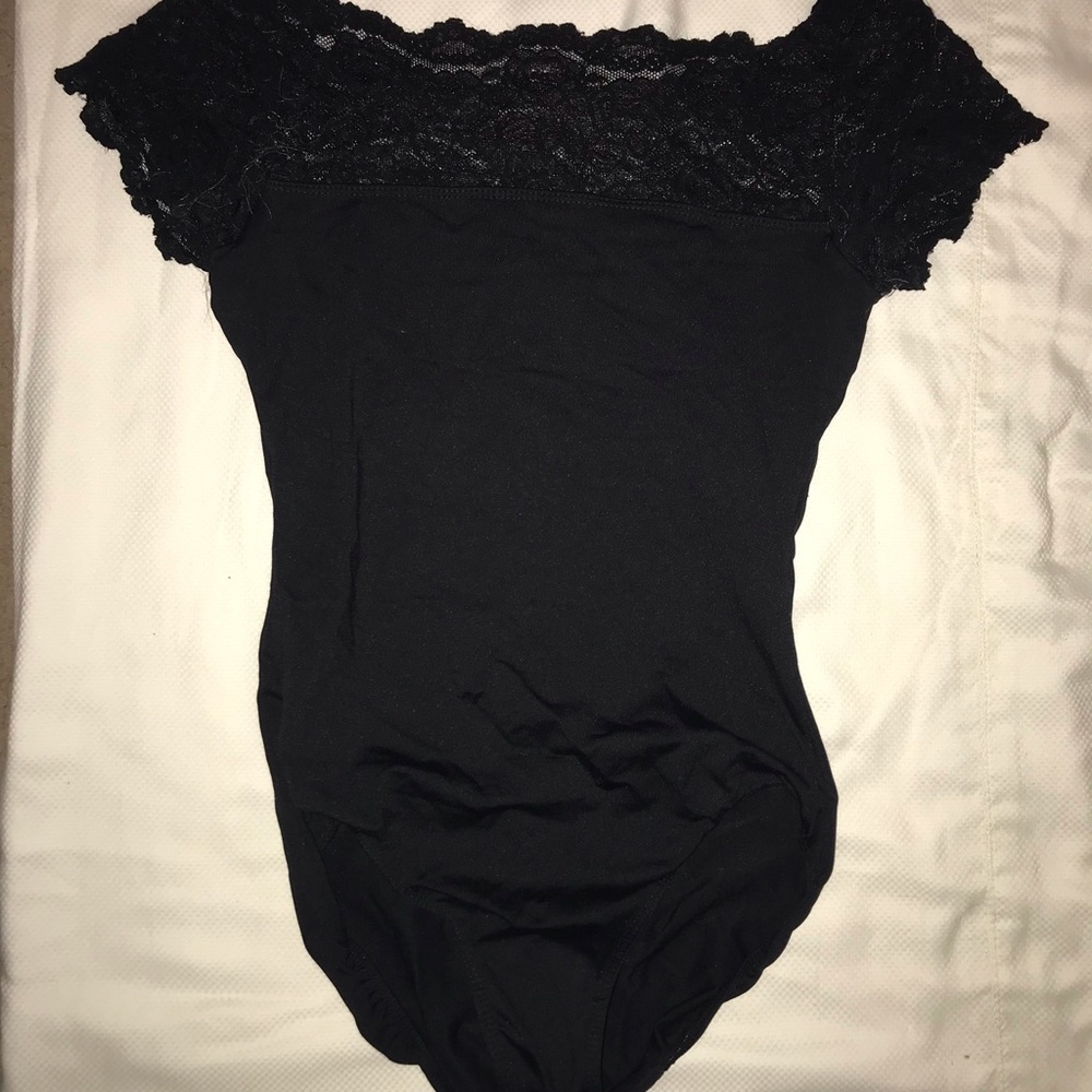 Black Lace Top Leotard